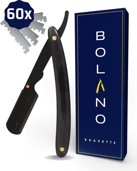 Bolano Premium Shavette Black Wood barbiersmes
